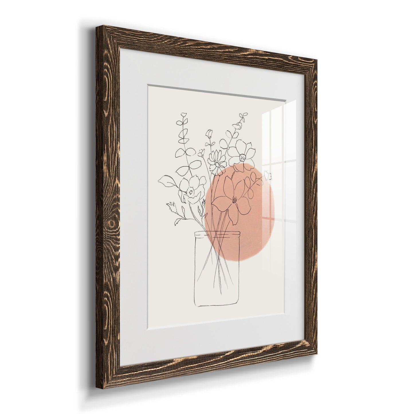 Contemporary Wildflower Bouquet - Premium Framed Print - Distressed Barnwood Frame - Ready to Hang