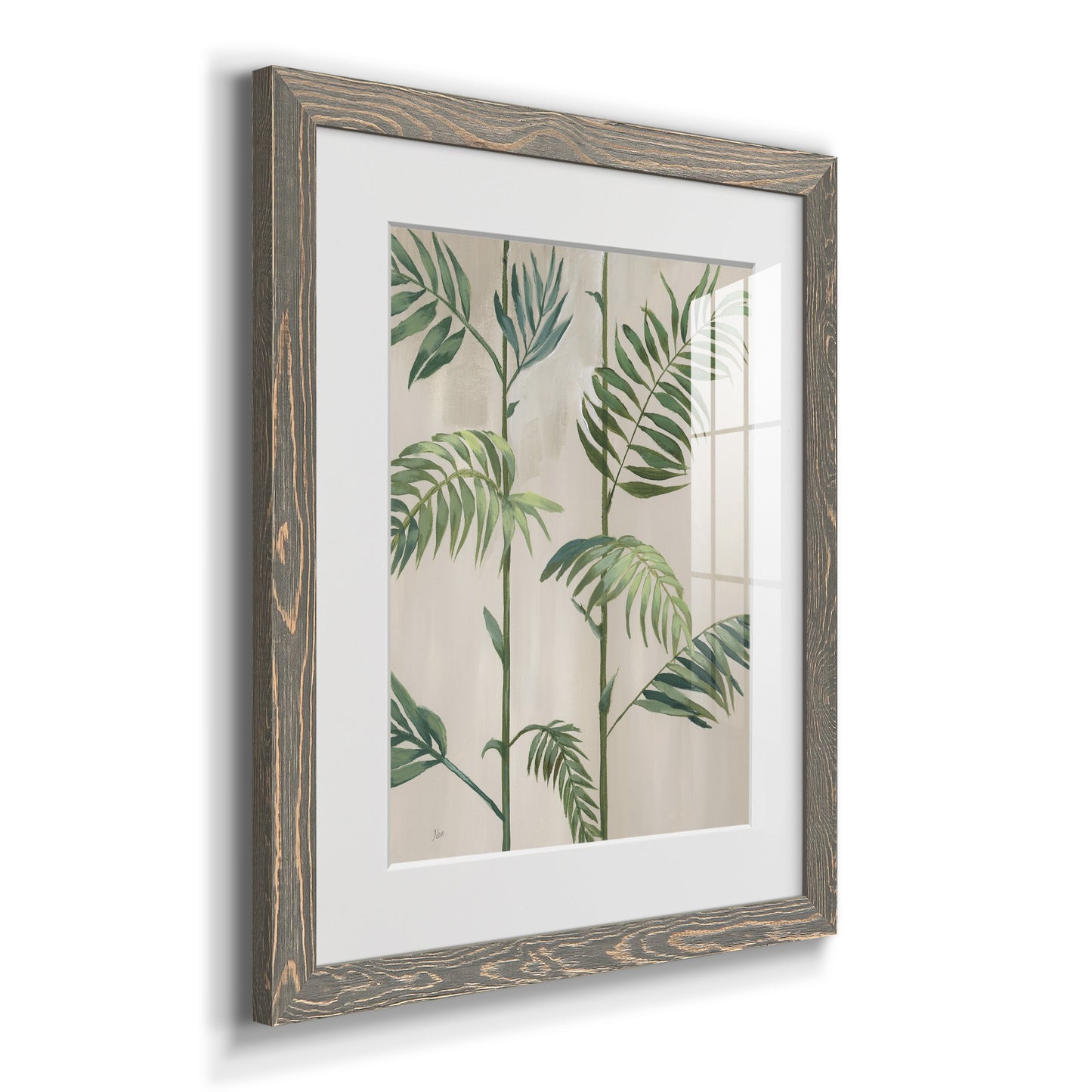 Modern Fronds I - Premium Framed Print - Distressed Barnwood Frame - Ready to Hang