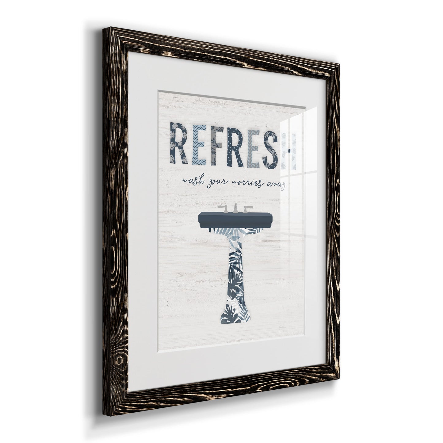 Palm Bath II - Barnwood Framed Art Print