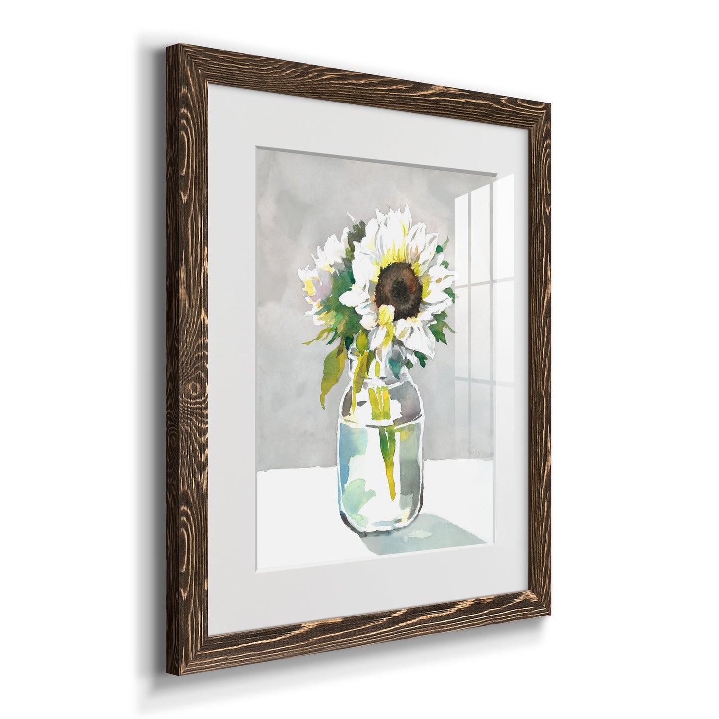 Sunflower I - Premium Framed Print - Distressed Barnwood Frame - Ready to Hang