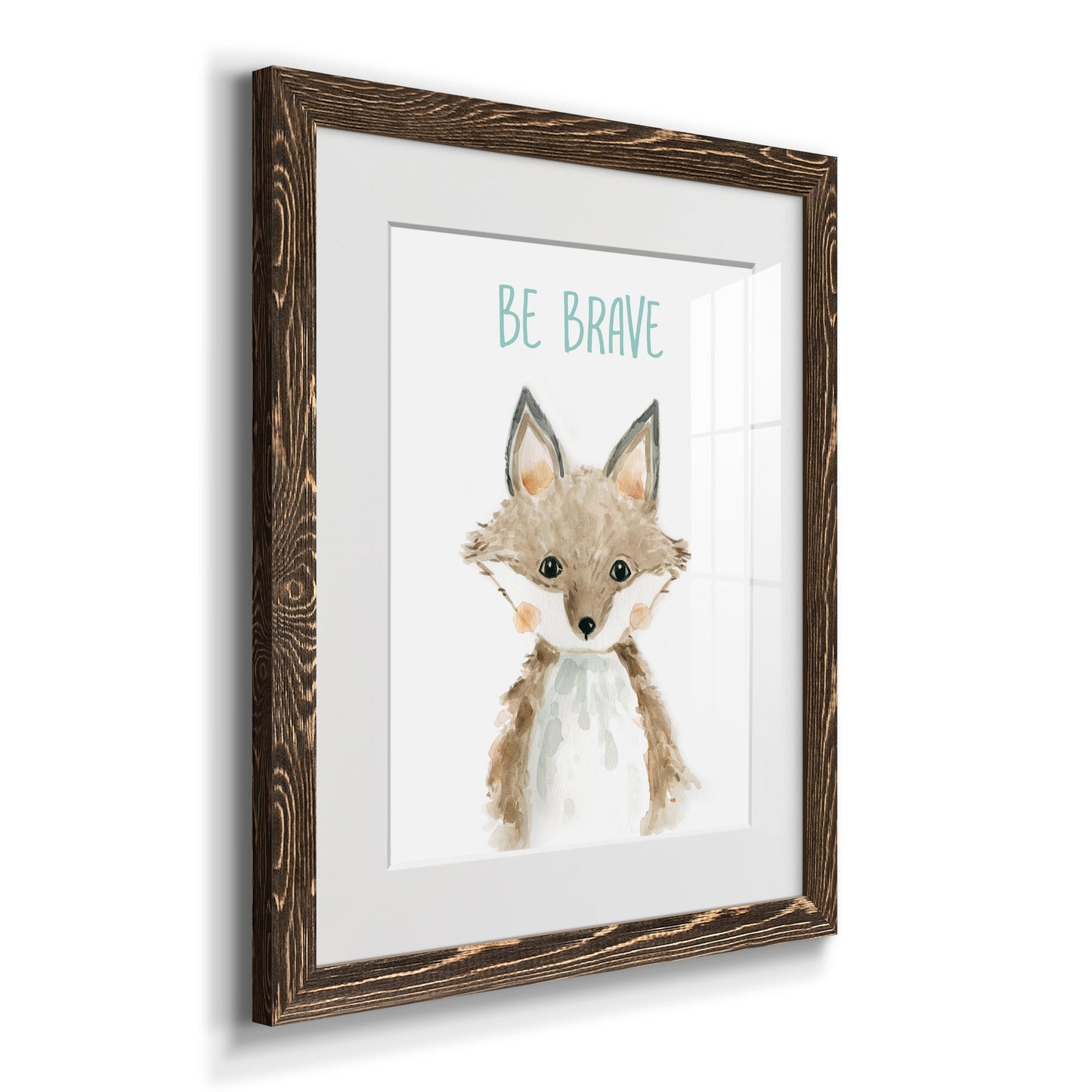 Be Brave Fox - Premium Framed Print - Distressed Barnwood Frame - Ready to Hang