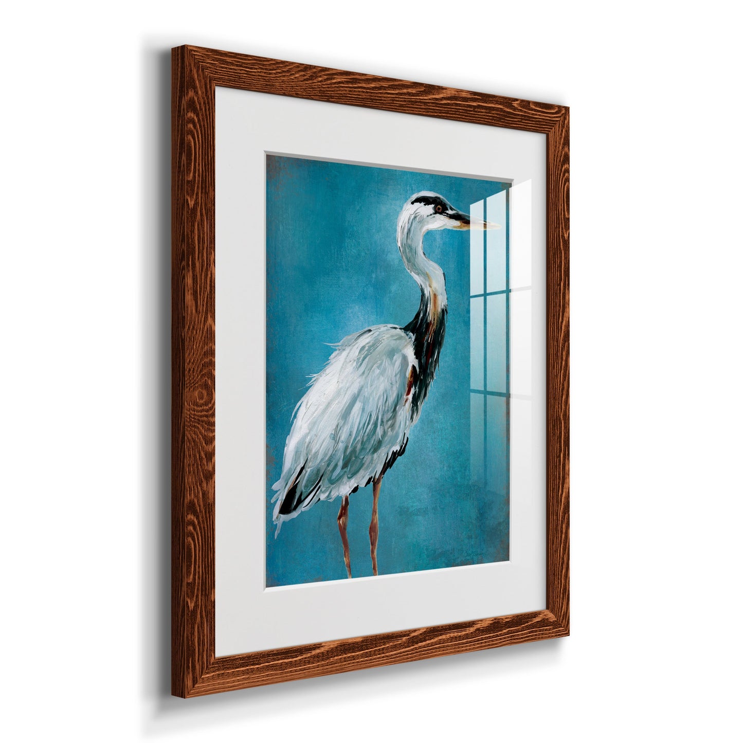 Great Blue Heron I - Premium Framed Print - Distressed Barnwood Frame - Ready to Hang