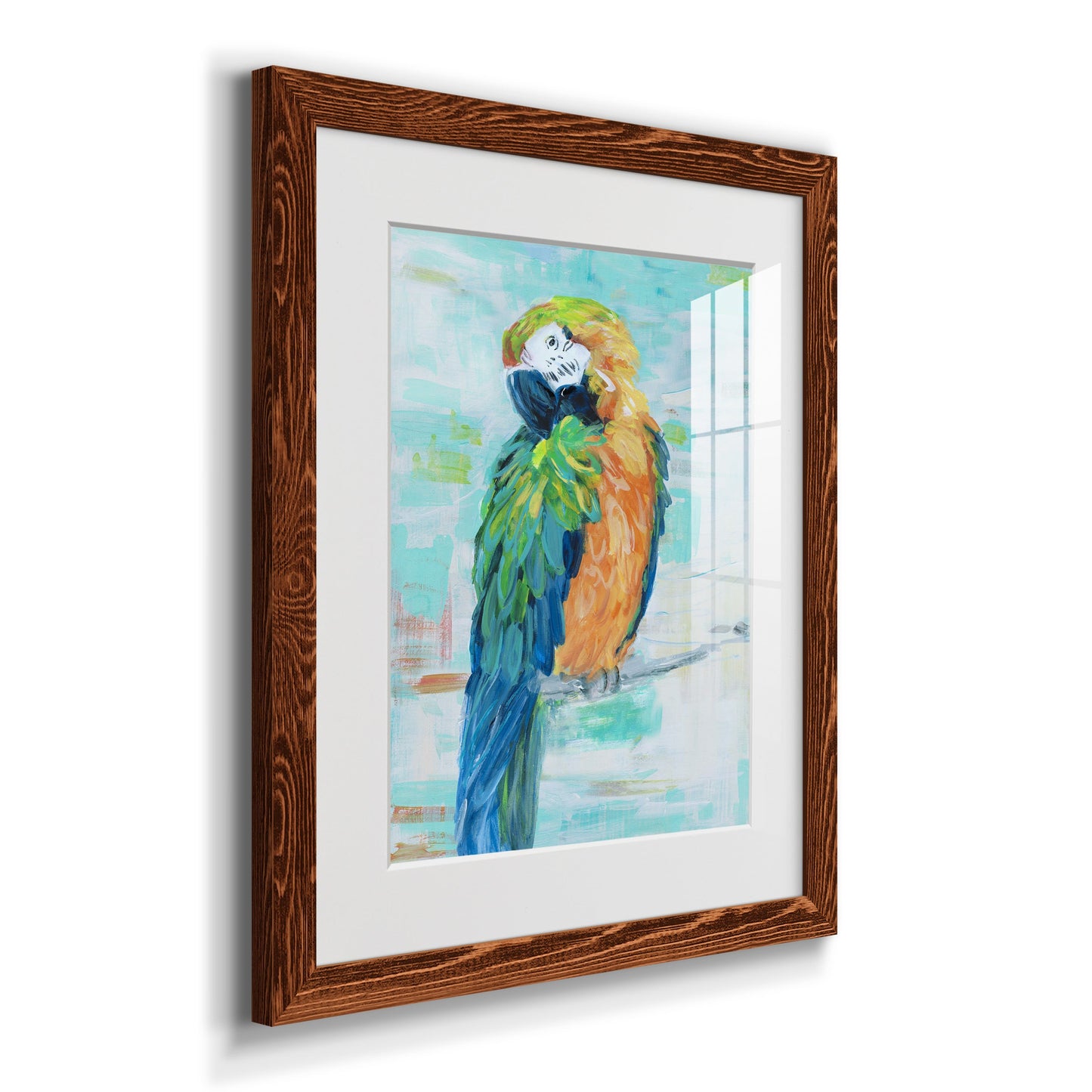 Island Parrot II - Premium Framed Print - Distressed Barnwood Frame - Ready to Hang