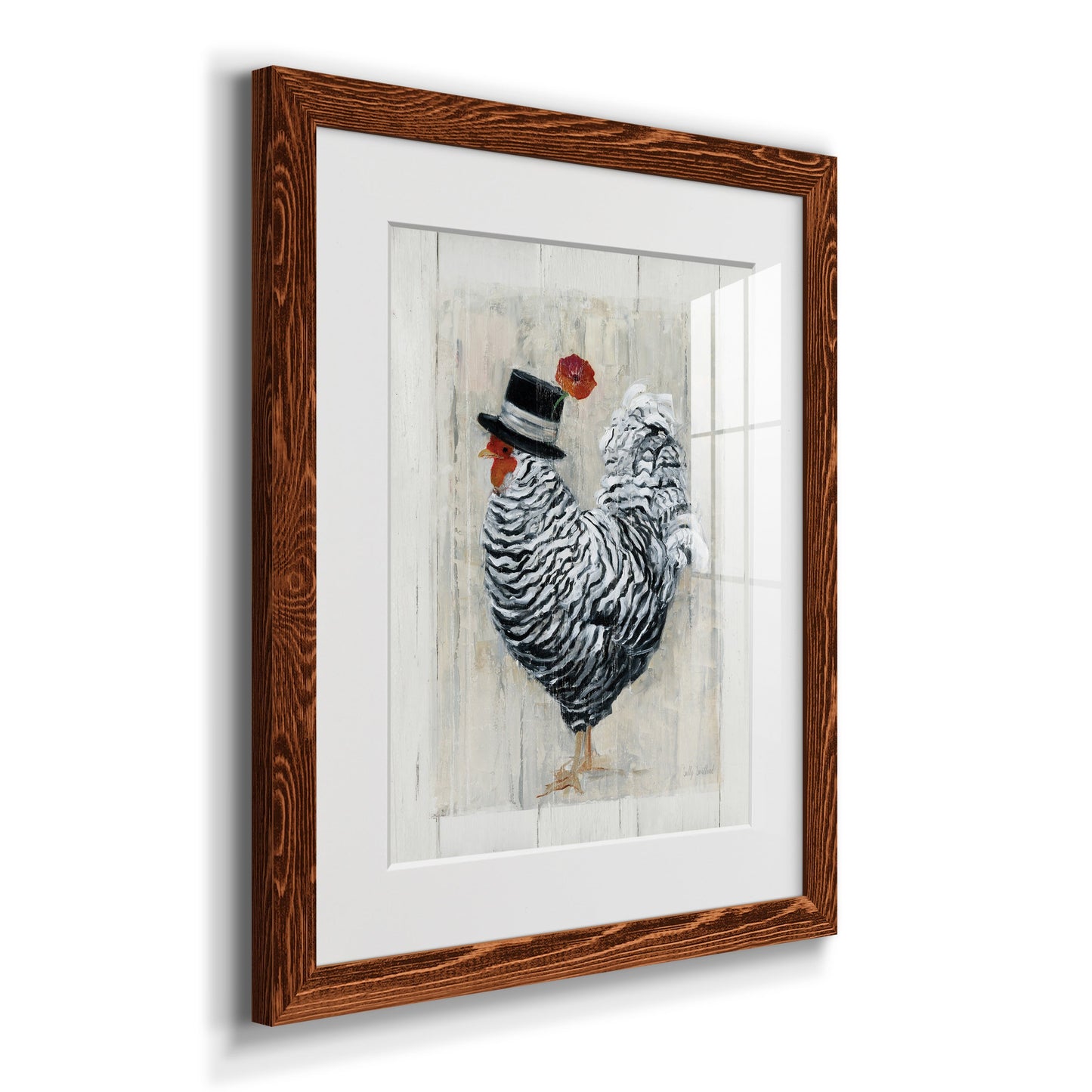 Sunday Best Rooster - Premium Framed Print - Distressed Barnwood Frame - Ready to Hang