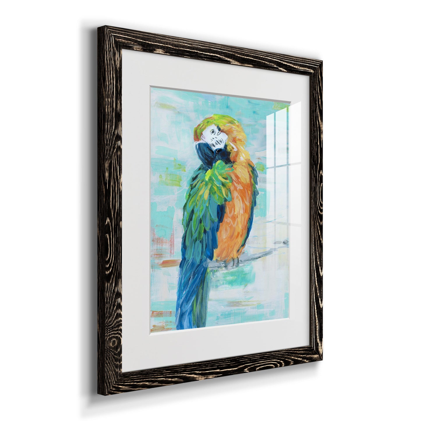 Island Parrot II - Premium Framed Print - Distressed Barnwood Frame - Ready to Hang