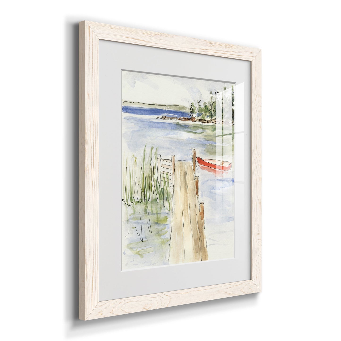 Sketchy Pier - Barnwood Framed Art Print