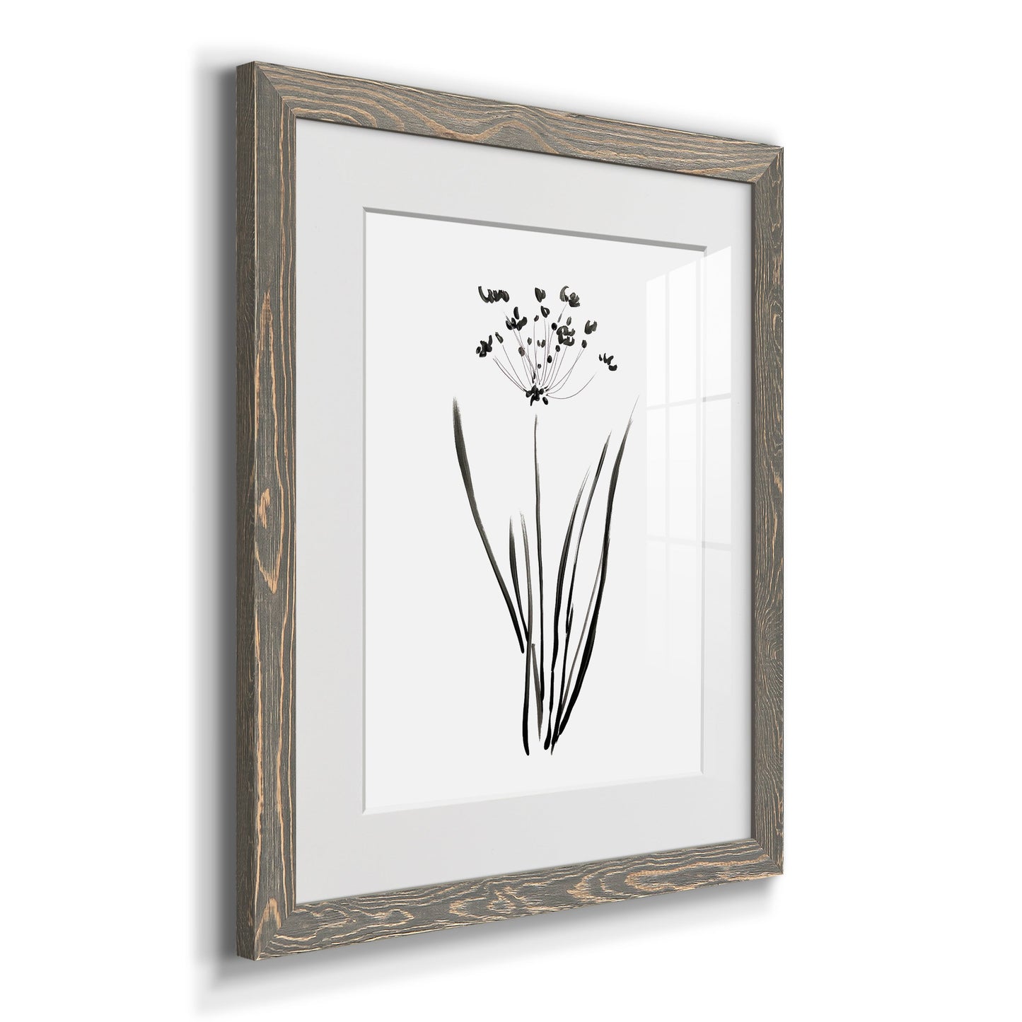 Inky Botanical II - Premium Framed Print - Distressed Barnwood Frame - Ready to Hang