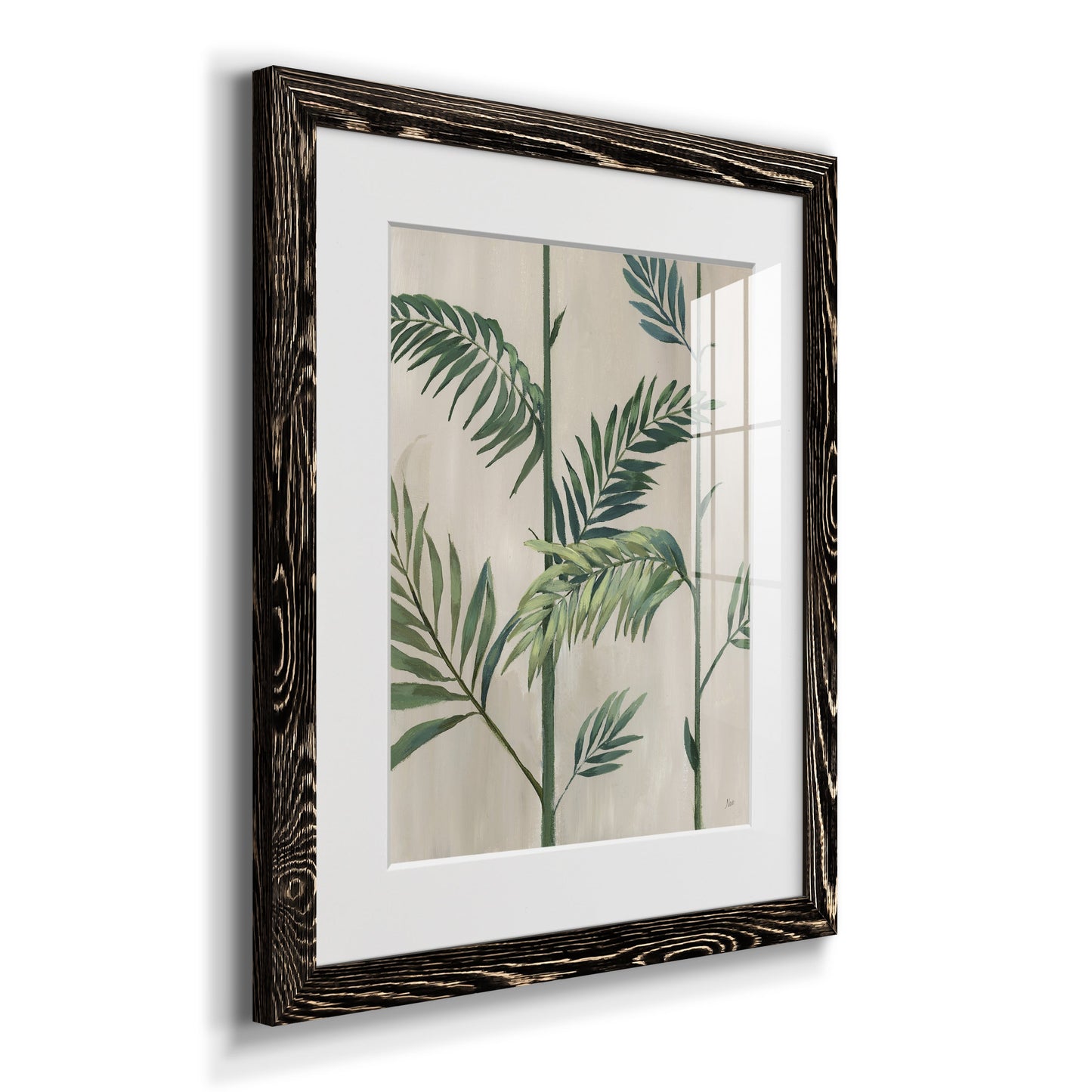 Modern Fronds II - Premium Framed Print - Distressed Barnwood Frame - Ready to Hang