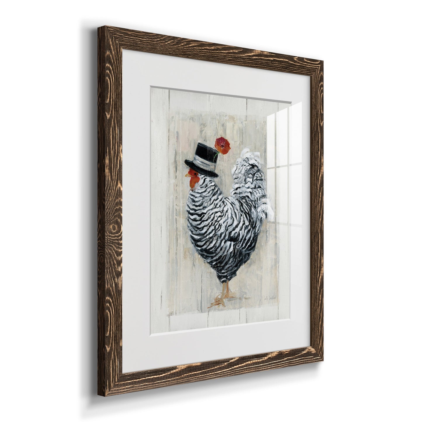 Sunday Best Rooster - Premium Framed Print - Distressed Barnwood Frame - Ready to Hang