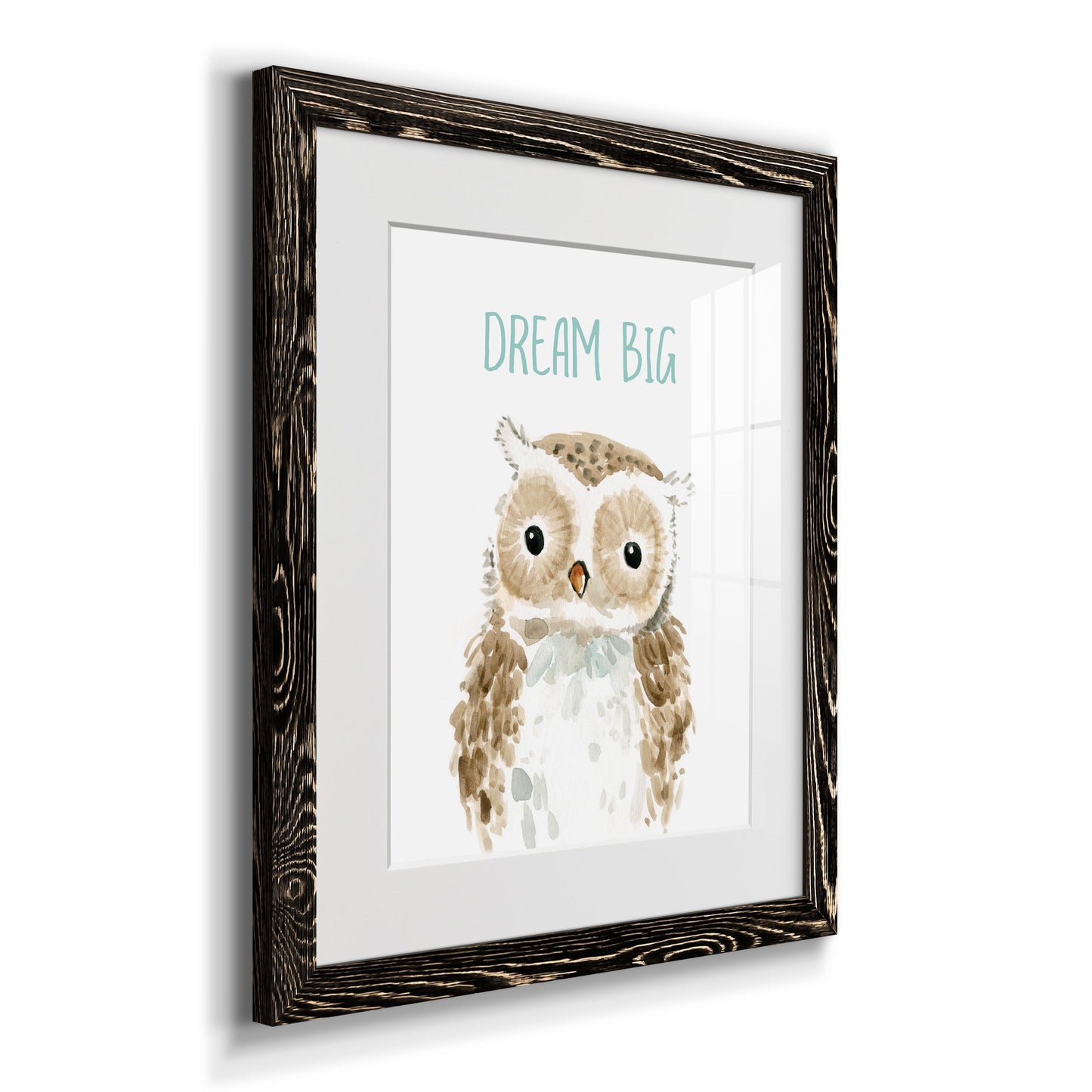 Dream Big Owl - Premium Framed Print - Distressed Barnwood Frame - Ready to Hang