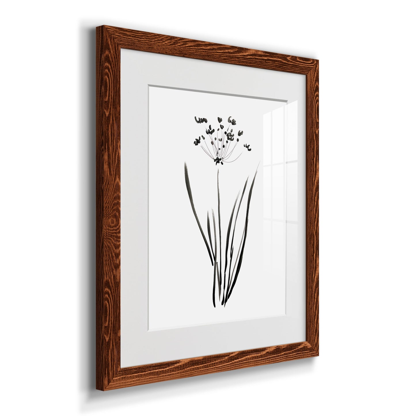 Inky Botanical II - Premium Framed Print - Distressed Barnwood Frame - Ready to Hang