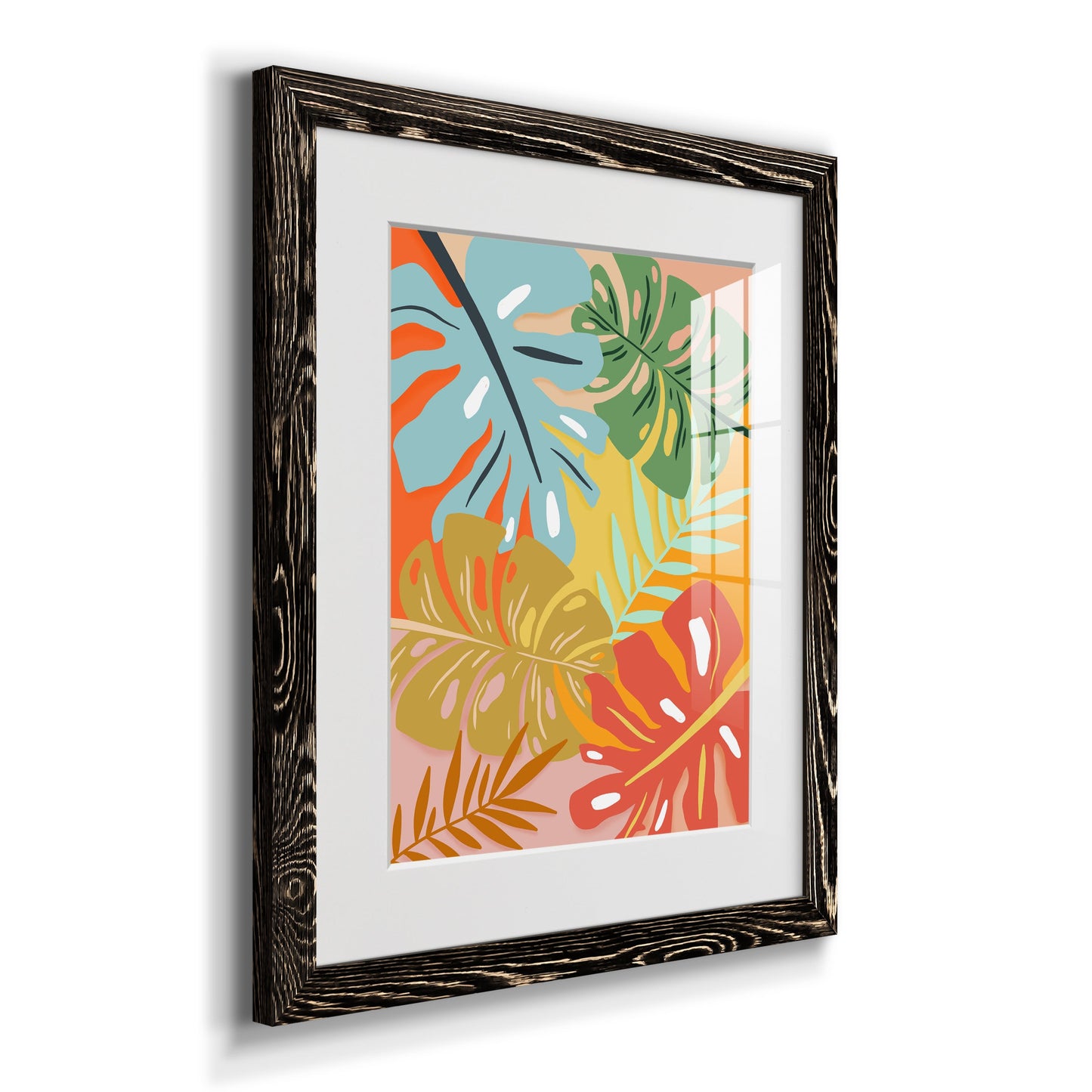 Tropical Foliage I - Premium Framed Print - Distressed Barnwood Frame - Ready to Hang