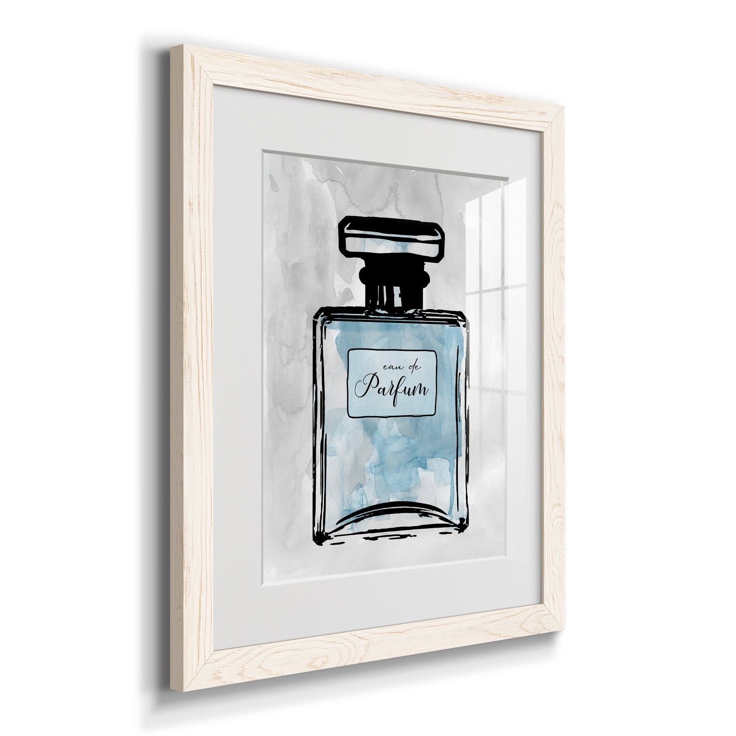 Blue Wash Perfume - Premium Framed Print - Distressed Barnwood Frame - Ready to Hang