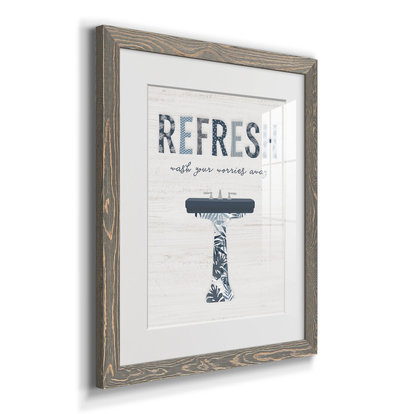 Palm Bath II - Barnwood Framed Art Print