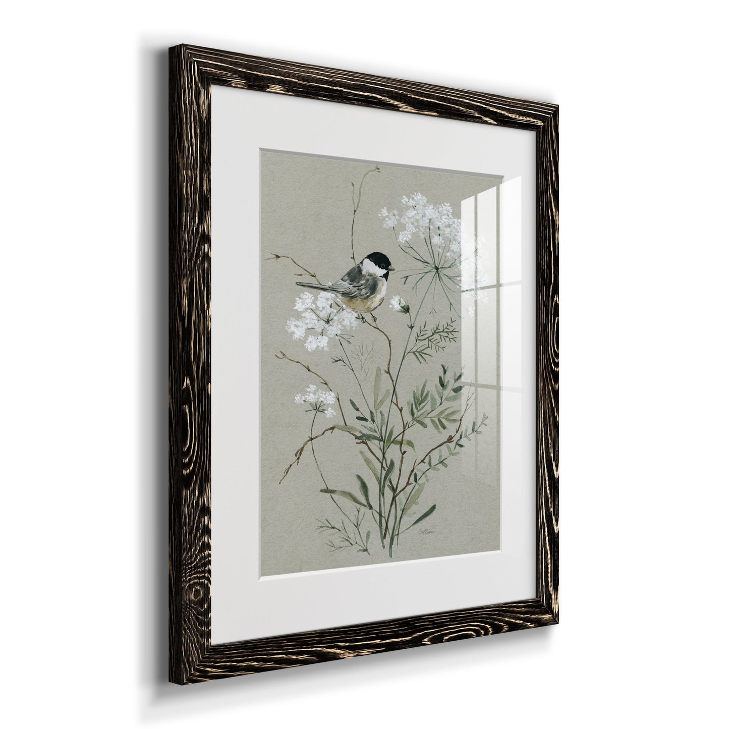 Bouquet of Grace Bird I - Barnwood Framed Art Print