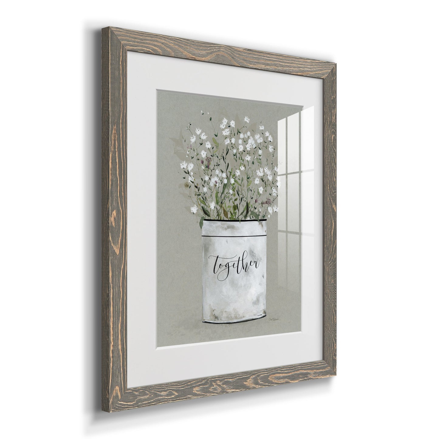 Bouquet of Grace Bucket Together - Premium Framed Print - Distressed Barnwood Frame - Ready to Hang