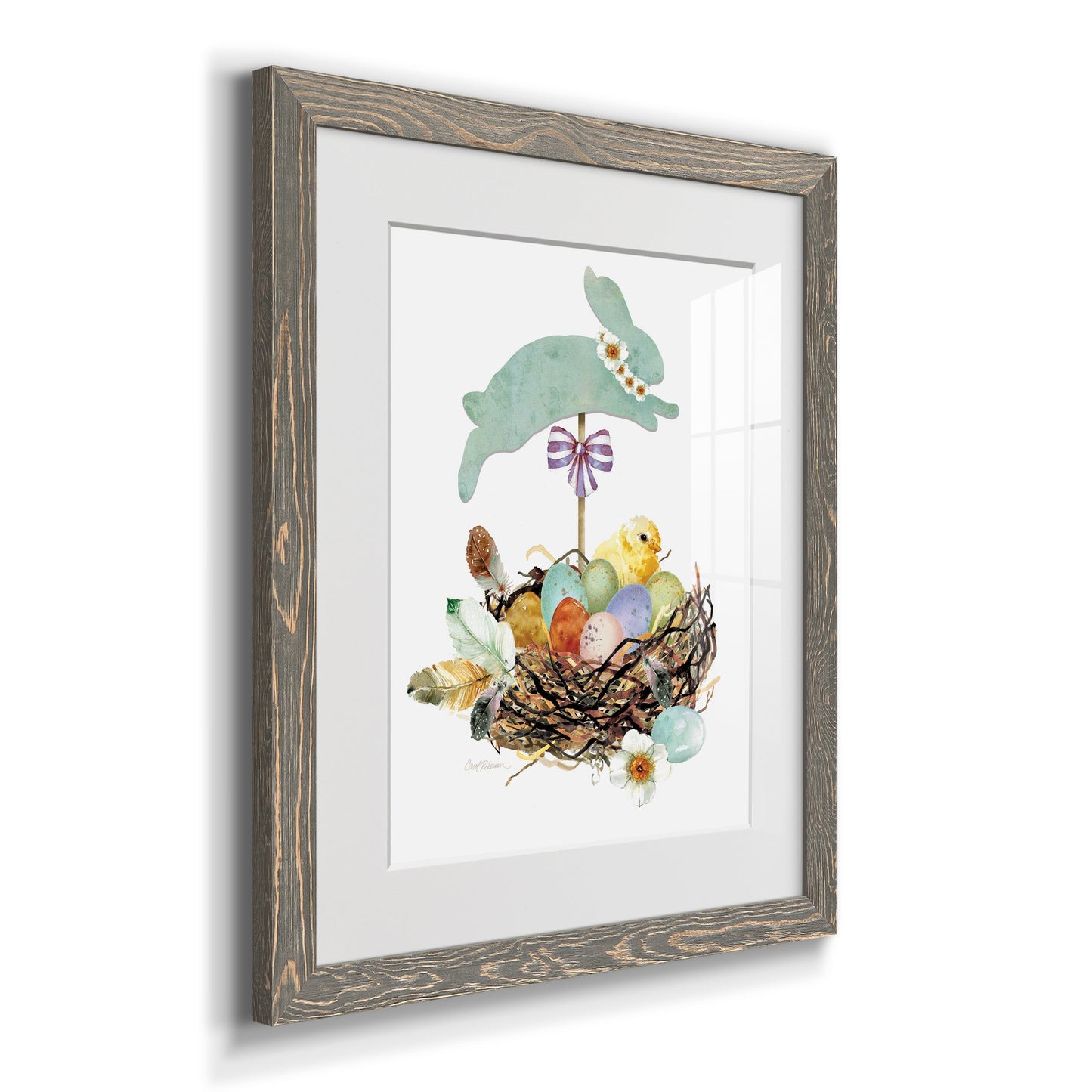 Bunny Hop - Premium Framed Print - Distressed Barnwood Frame - Ready to Hang