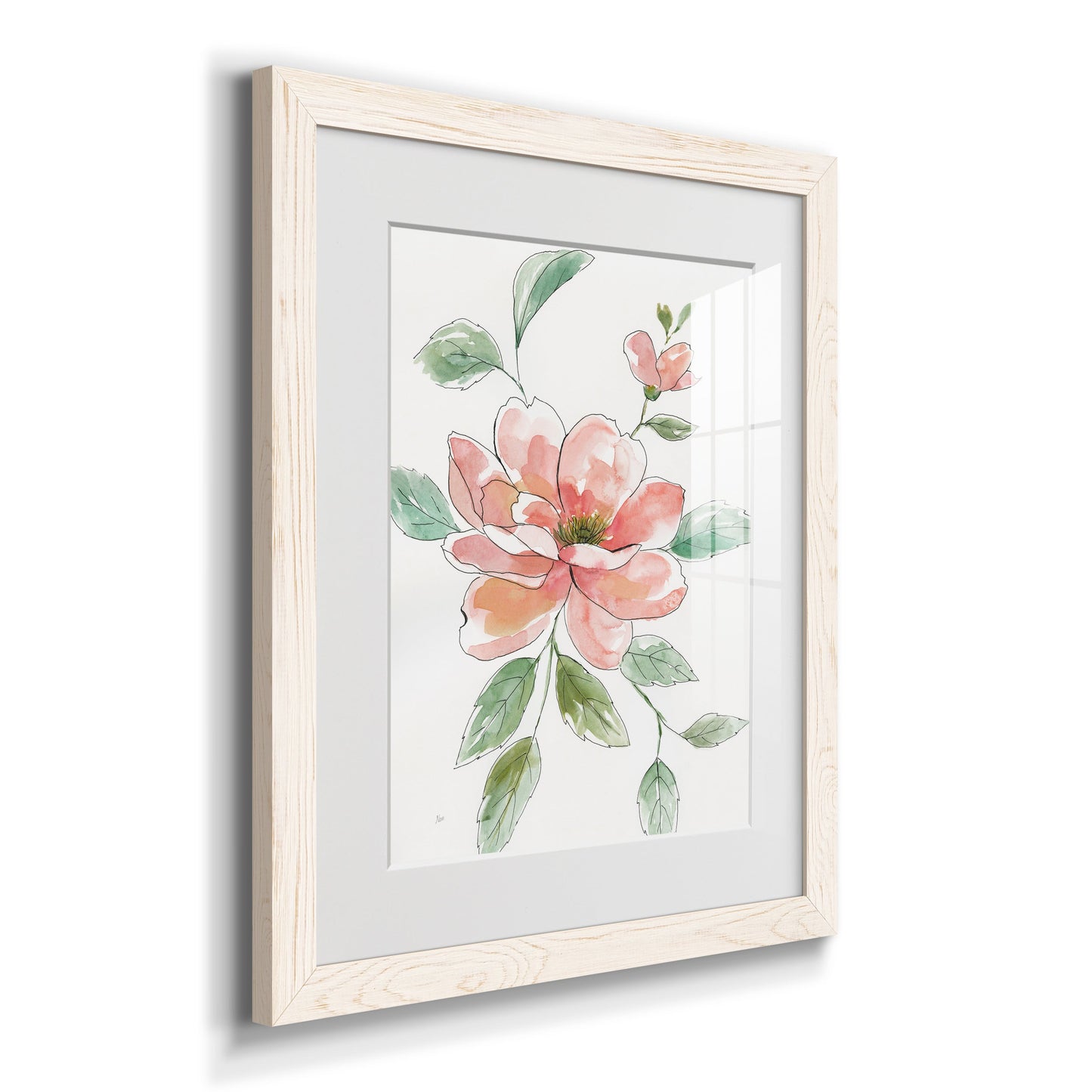 Peony Contour - Barnwood Framed Art Print