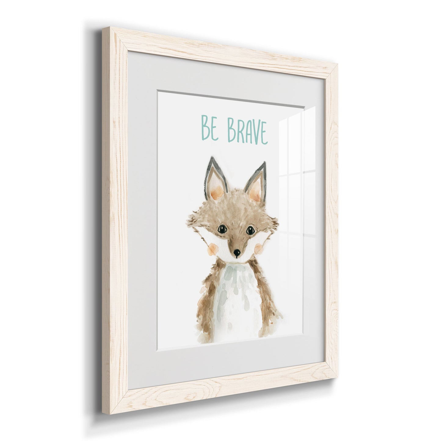 Be Brave Fox - Premium Framed Print - Distressed Barnwood Frame - Ready to Hang