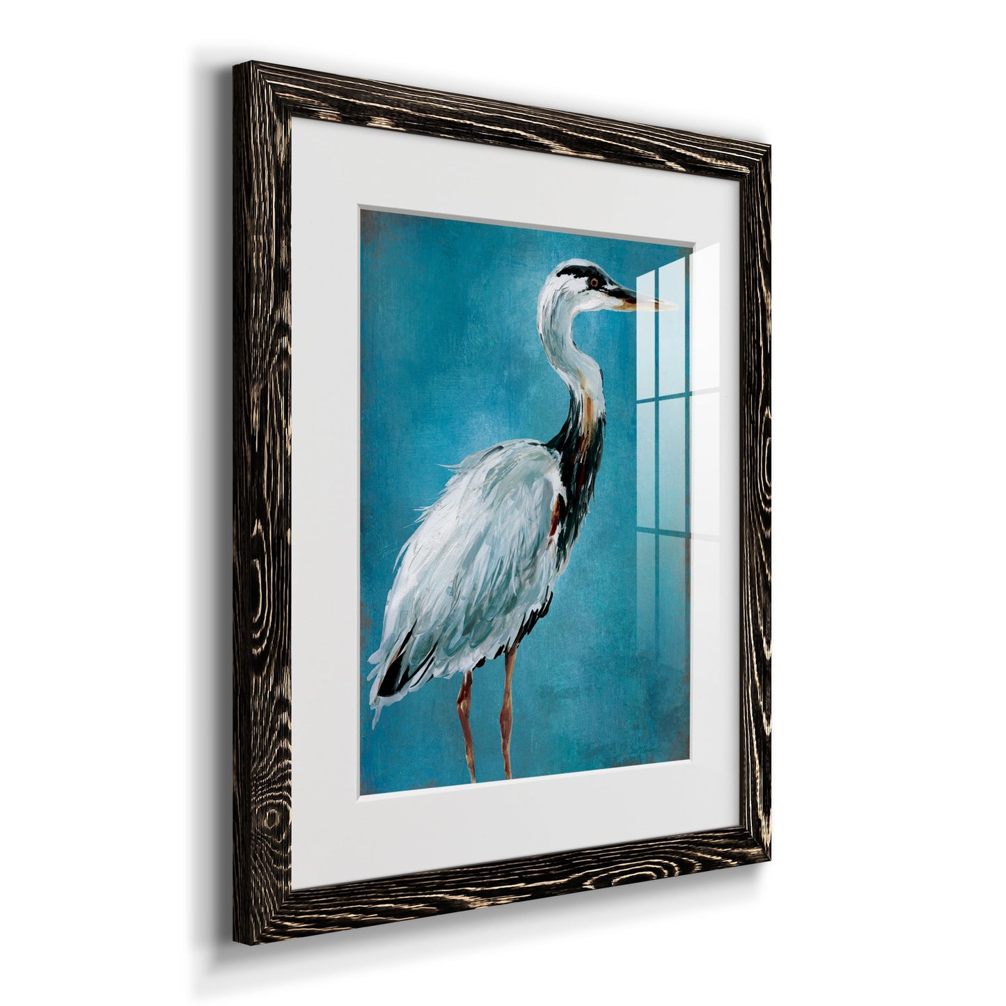 Great Blue Heron I - Premium Framed Print - Distressed Barnwood Frame - Ready to Hang