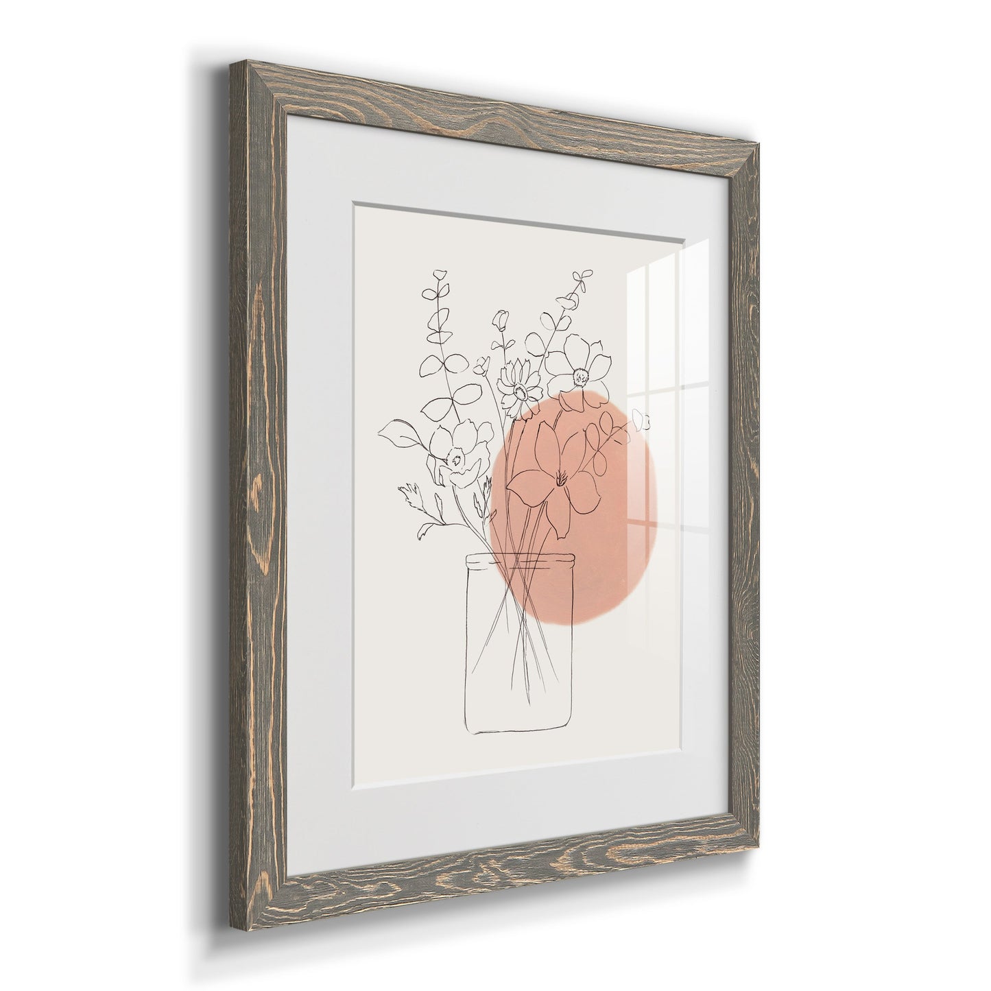 Contemporary Wildflower Bouquet - Premium Framed Print - Distressed Barnwood Frame - Ready to Hang