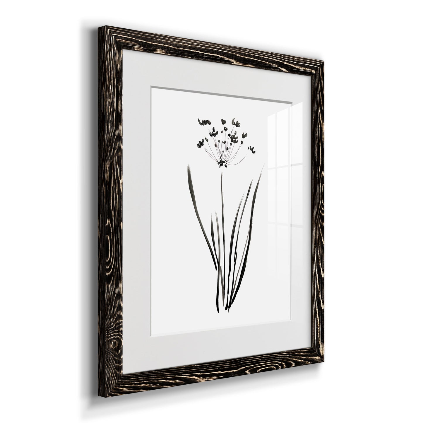 Inky Botanical II - Premium Framed Print - Distressed Barnwood Frame - Ready to Hang