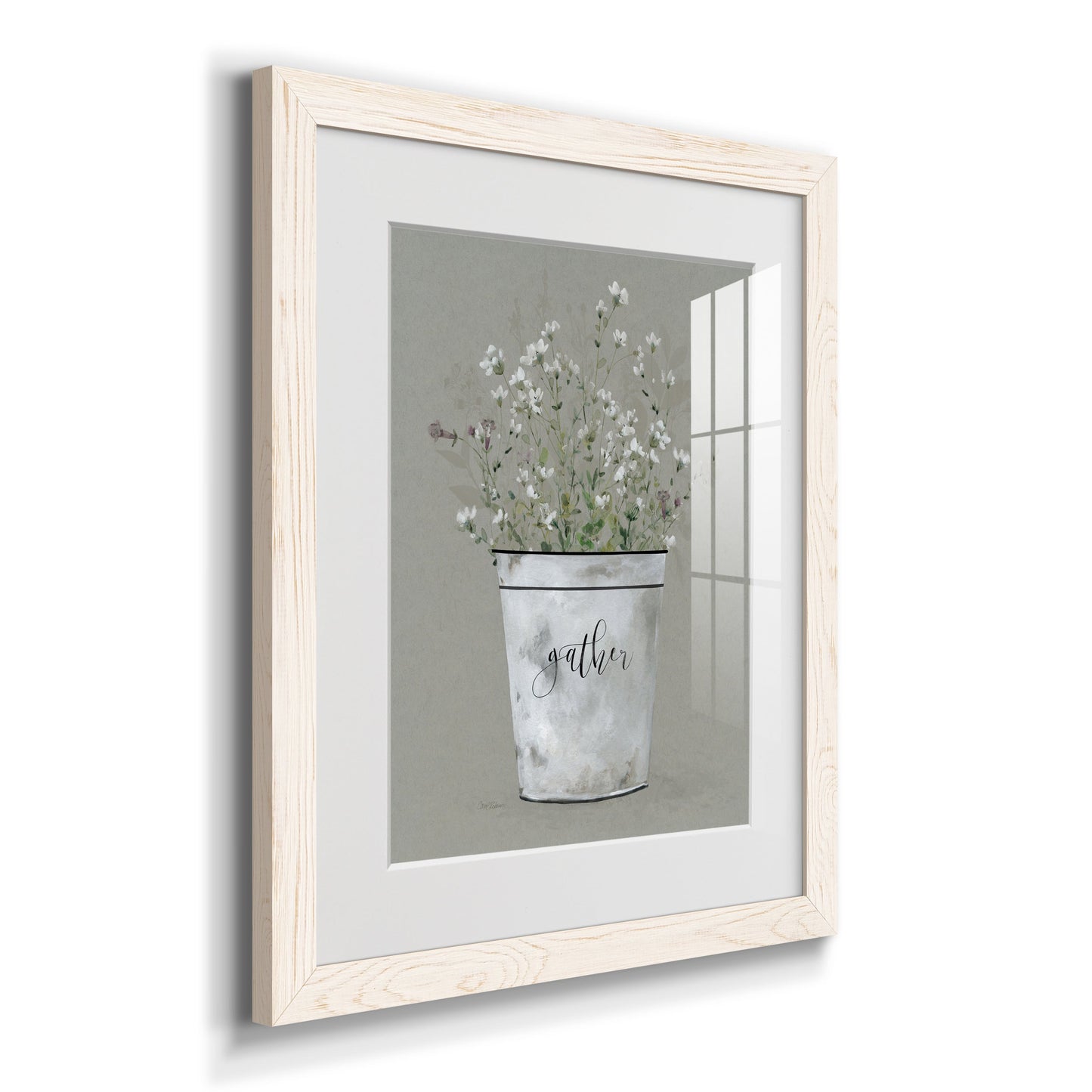 Bouquet of Grace Bucket Gather - Barnwood Framed Art Print