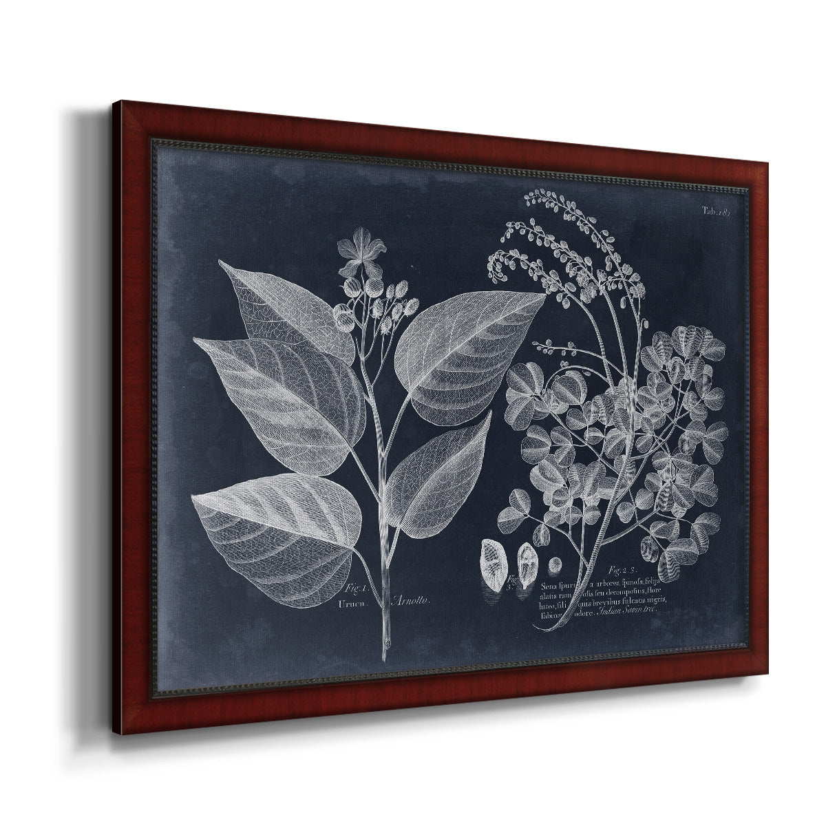 Foliage on Navy III Premium Framed Canvas- Ready to Hang