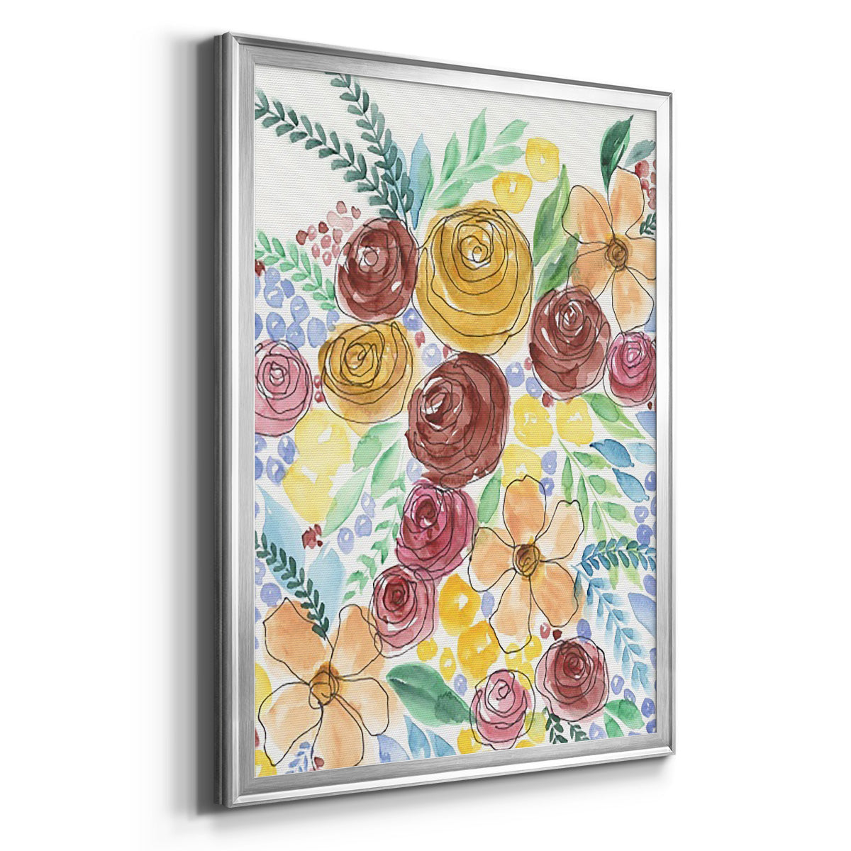 Flower Carousel II - Modern Framed Canvas Print