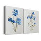 Blue Blossom Botanical I Premium Gallery Wrapped Canvas - Ready to Hang - Set of 2 - 8 x 12 Each