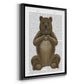 Bear and Hand Heart - Modern Framed Canvas Print