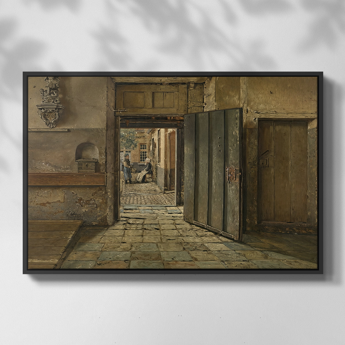 The Conversation, 1884 - Floater Framed Canvas Print