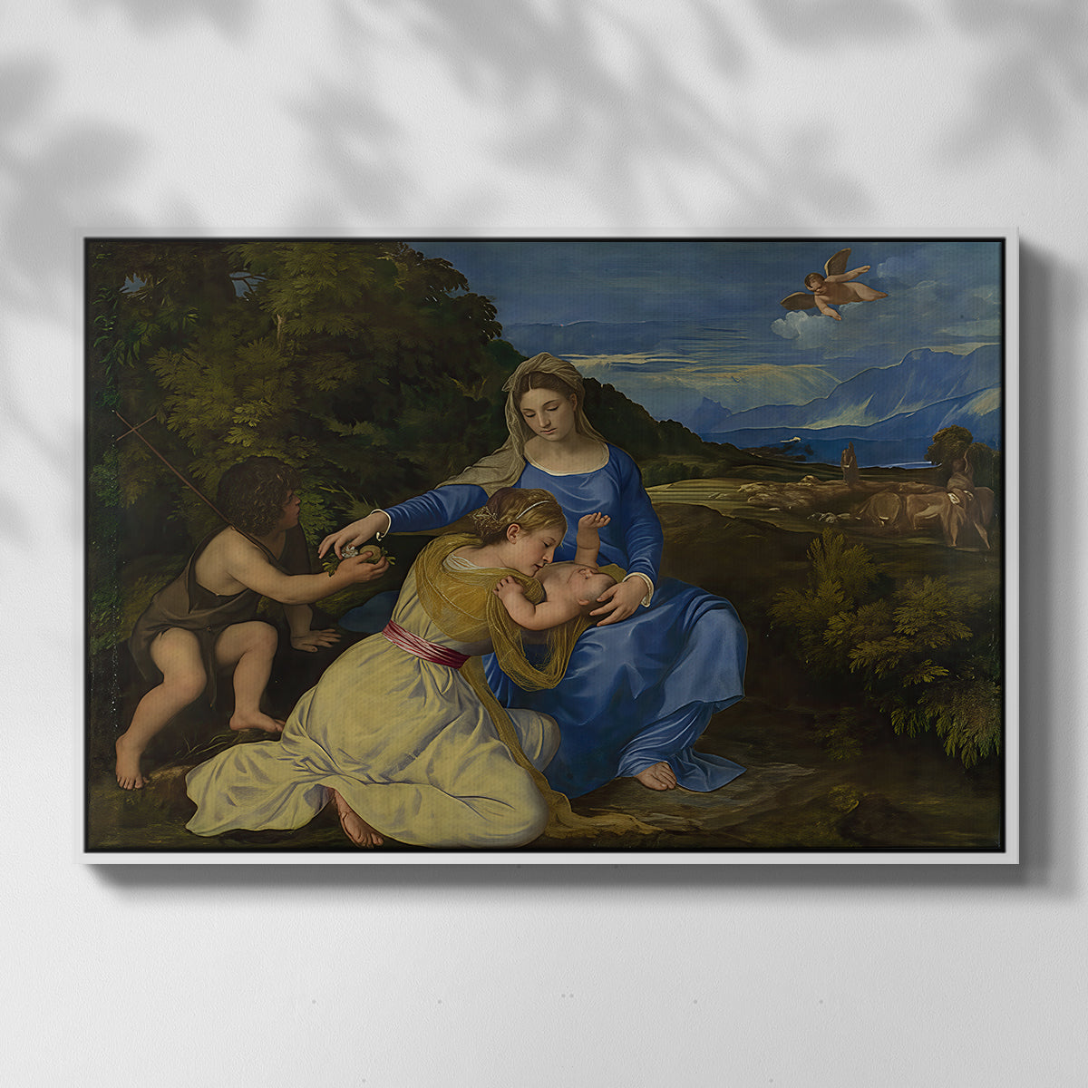 The Aldobrandini Madonna, 1532 - Floater Framed Canvas Print