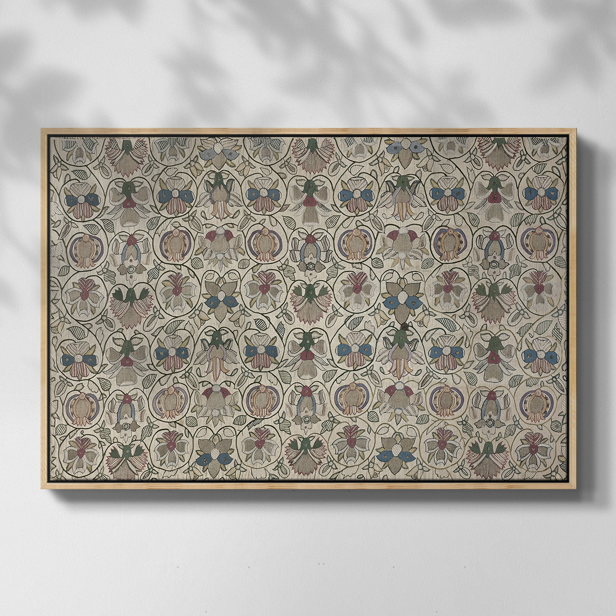 Long Cushion Cover (Printed Textile), c. 1600 - Floater Framed Canvas Print
