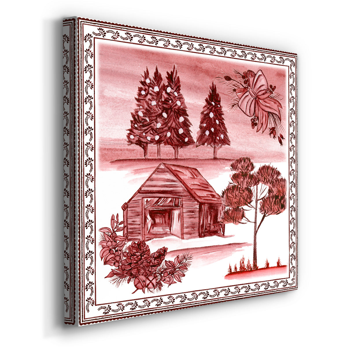 Christmas Wonderland Toile III - Canvas Art Print