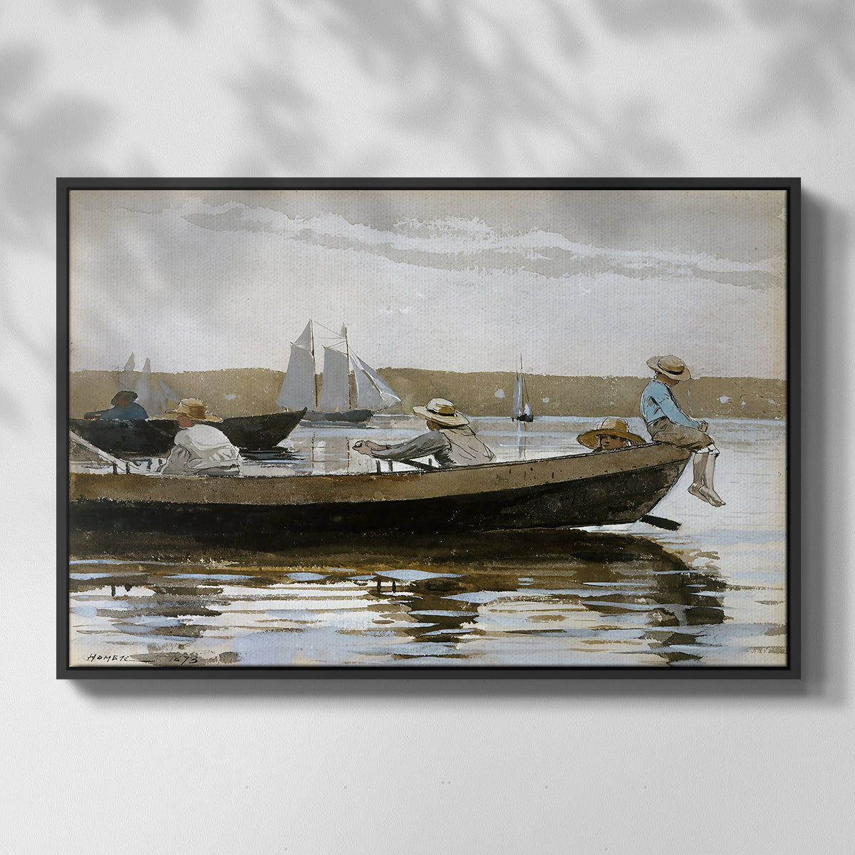 Boys in a Dory, 1873 - Floater Framed Canvas Print