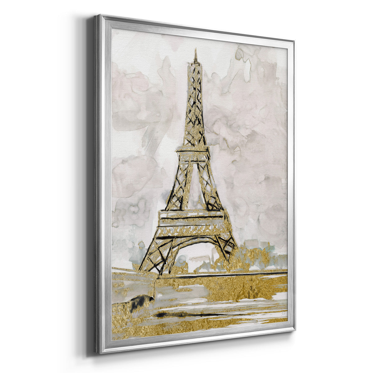Eiffel Tower Glitz - Modern Framed Canvas Print