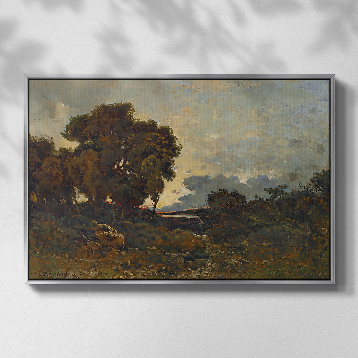 Sunset on the Allier (Soleil couchant sur l'Allier), 1904 - Floater Framed Canvas Print
