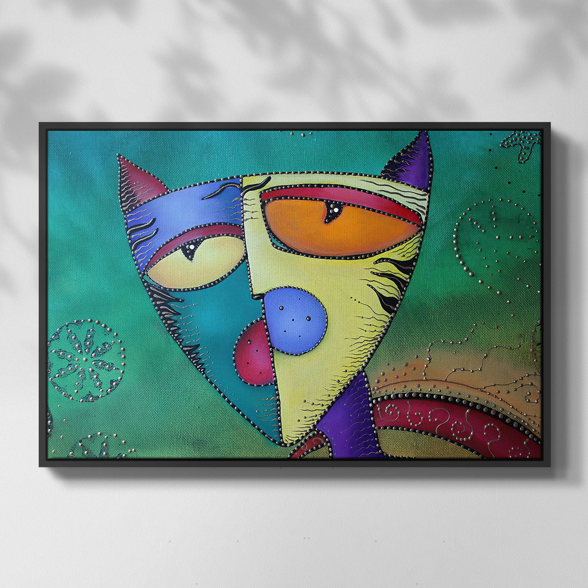 Celestial Cat - Floater Framed Canvas Print