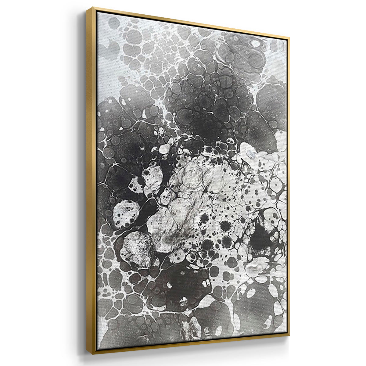 Marbling IV - Framed Premium Gallery Wrapped Canvas L Frame 3 Piece Set - Ready to Hang