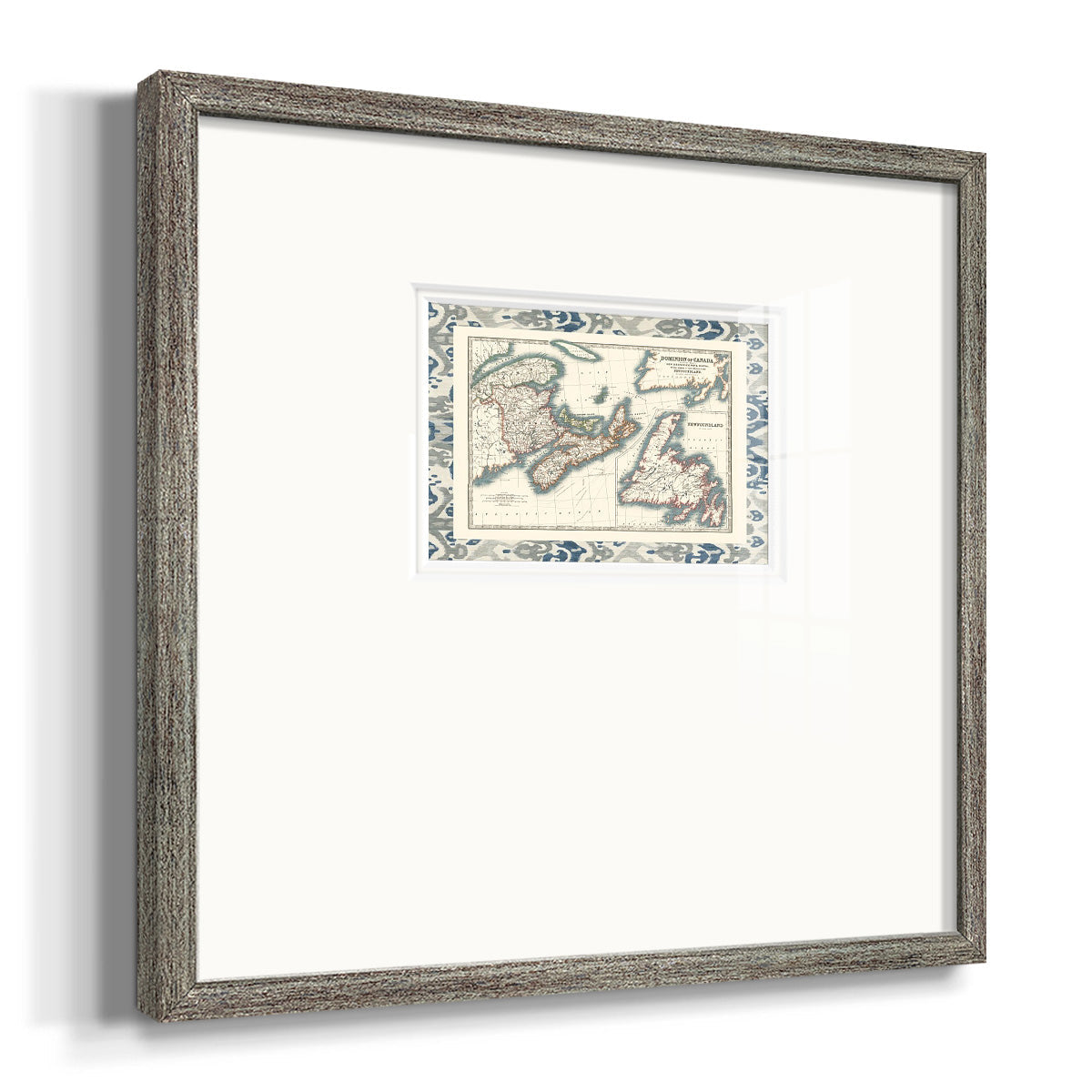 Bordered Map of Canada Premium Framed Print Double Matboard