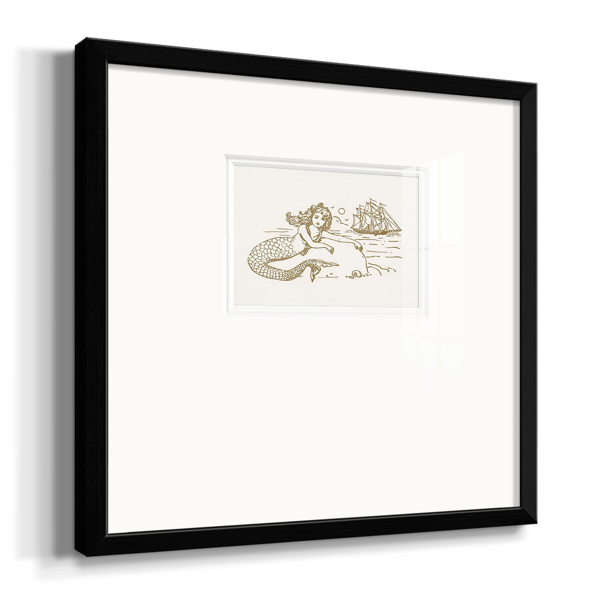 Sunning Mermaid I Premium Framed Print Double Matboard