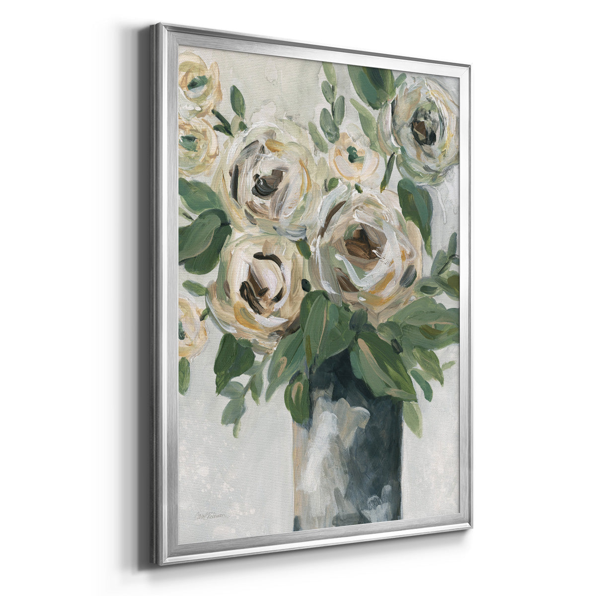 Floral Depth - Modern Framed Canvas Print