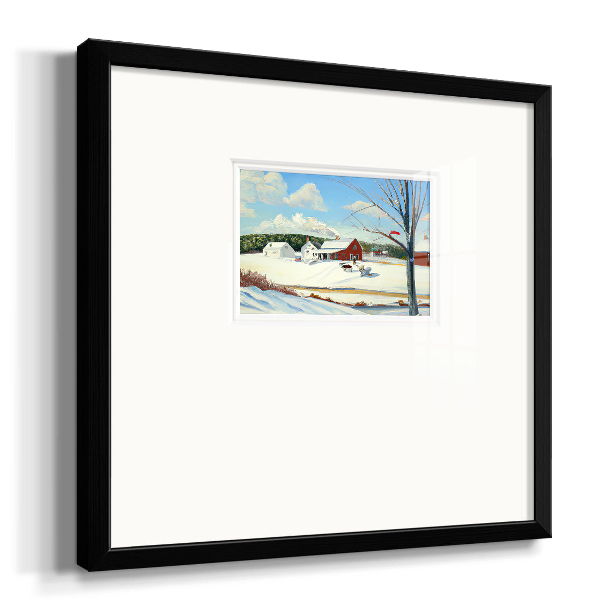 Winter Barn III Premium Framed Print Double Matboard