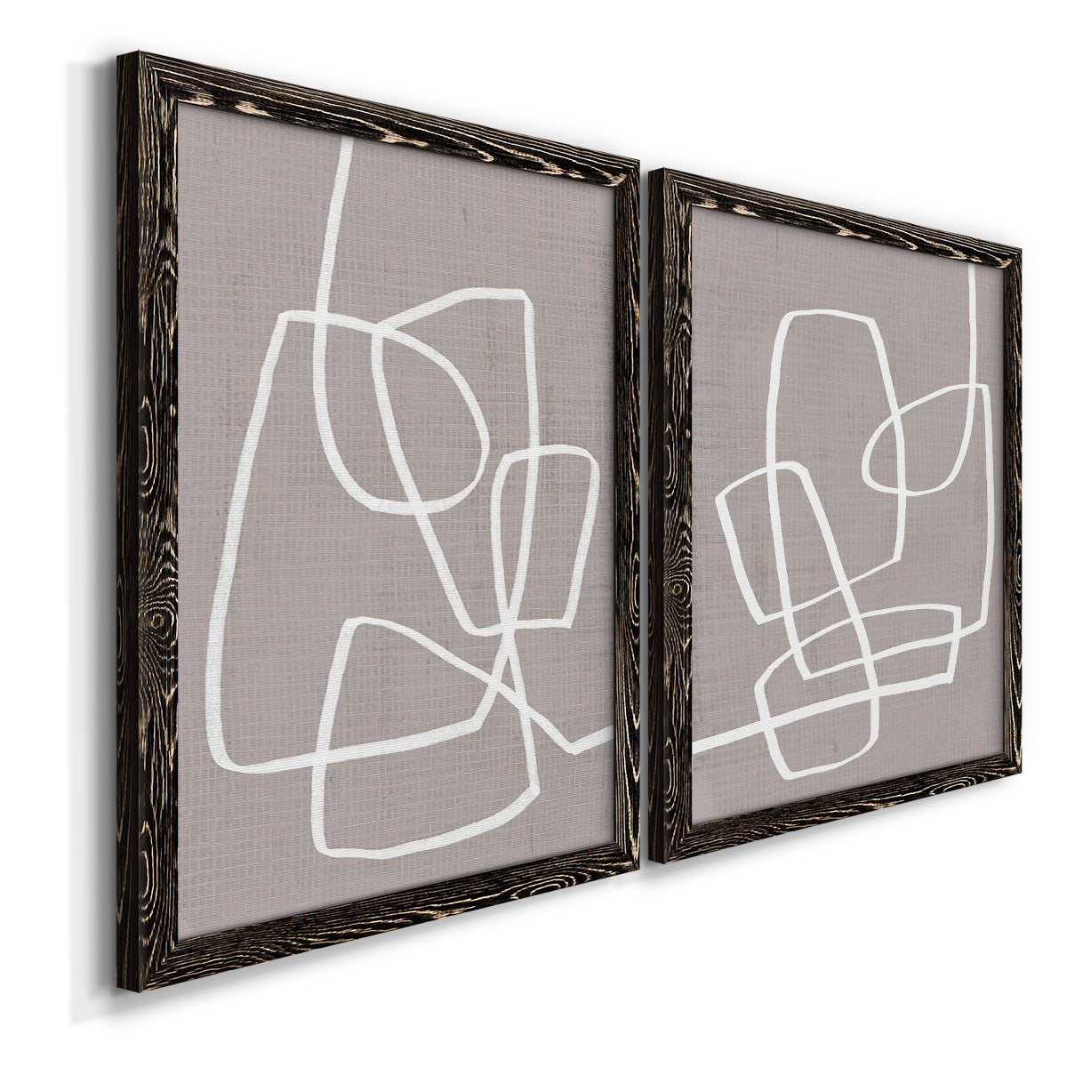 Linen Roundabout I - Premium Framed Canvas 2 Piece Set - Ready to Hang