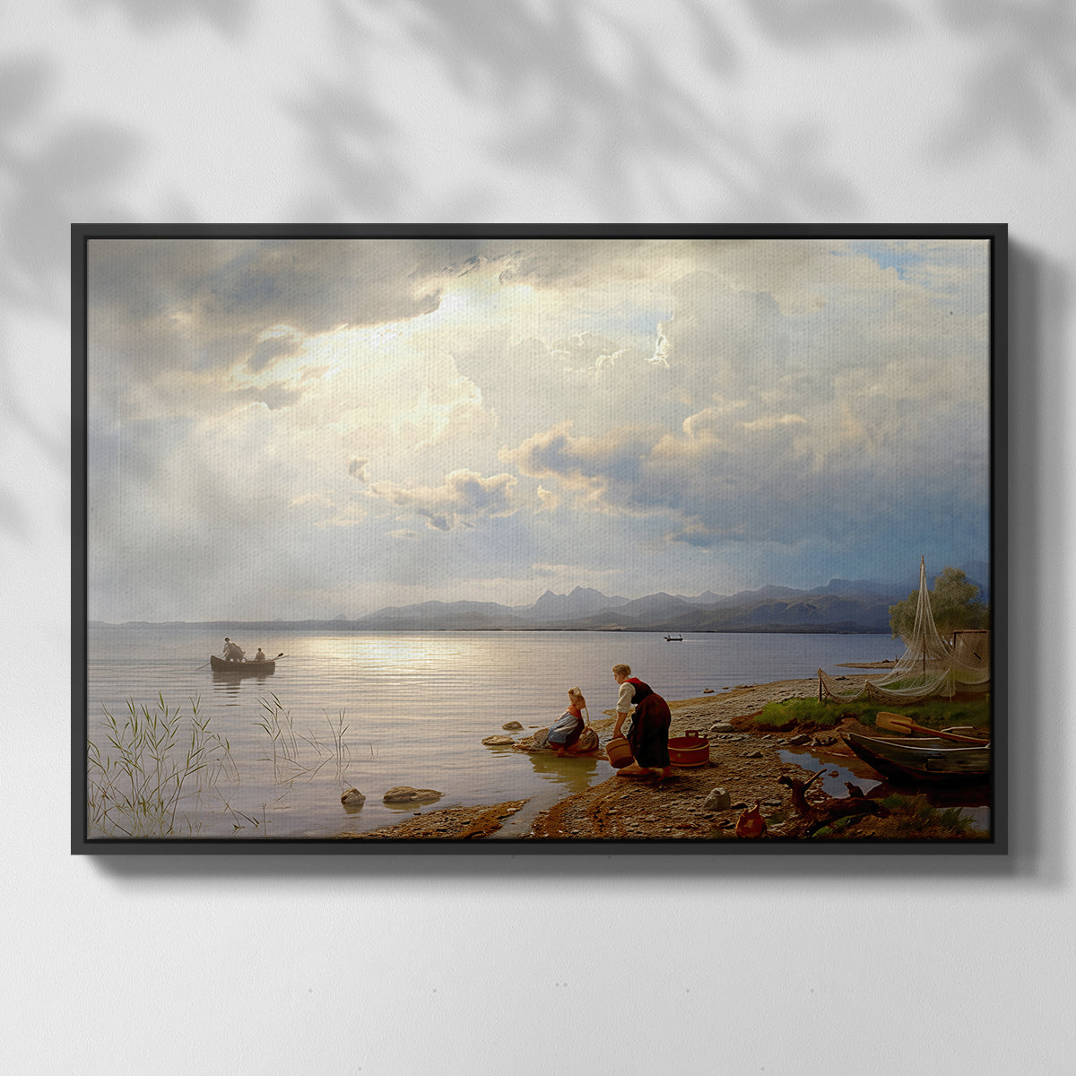 On the Banks of the Chiemsee, 1871 - Floater Framed Canvas Print