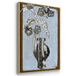 Graphic Flowers in Vase I - Framed Premium Gallery Wrapped Canvas L Frame 3 Piece Set - Ready to Hang