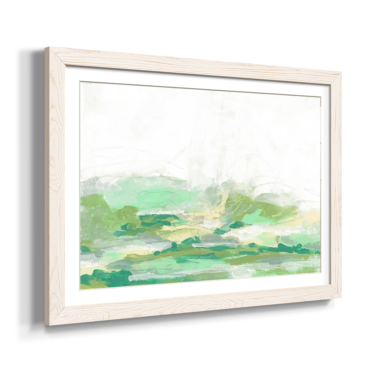 Green Mist Vista I - Barnwood Framed Art Print