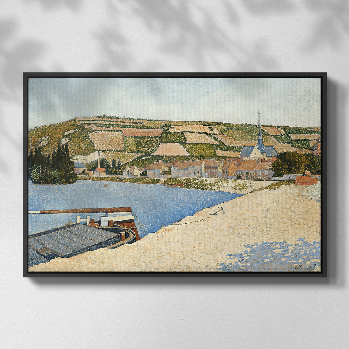 The Riverbank, Les Andelys, 1886 - Floater Framed Canvas Print