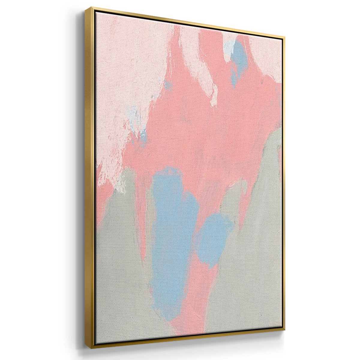 Blushing Abstract I - Framed Premium Gallery Wrapped Canvas L Frame 3 Piece Set - Ready to Hang